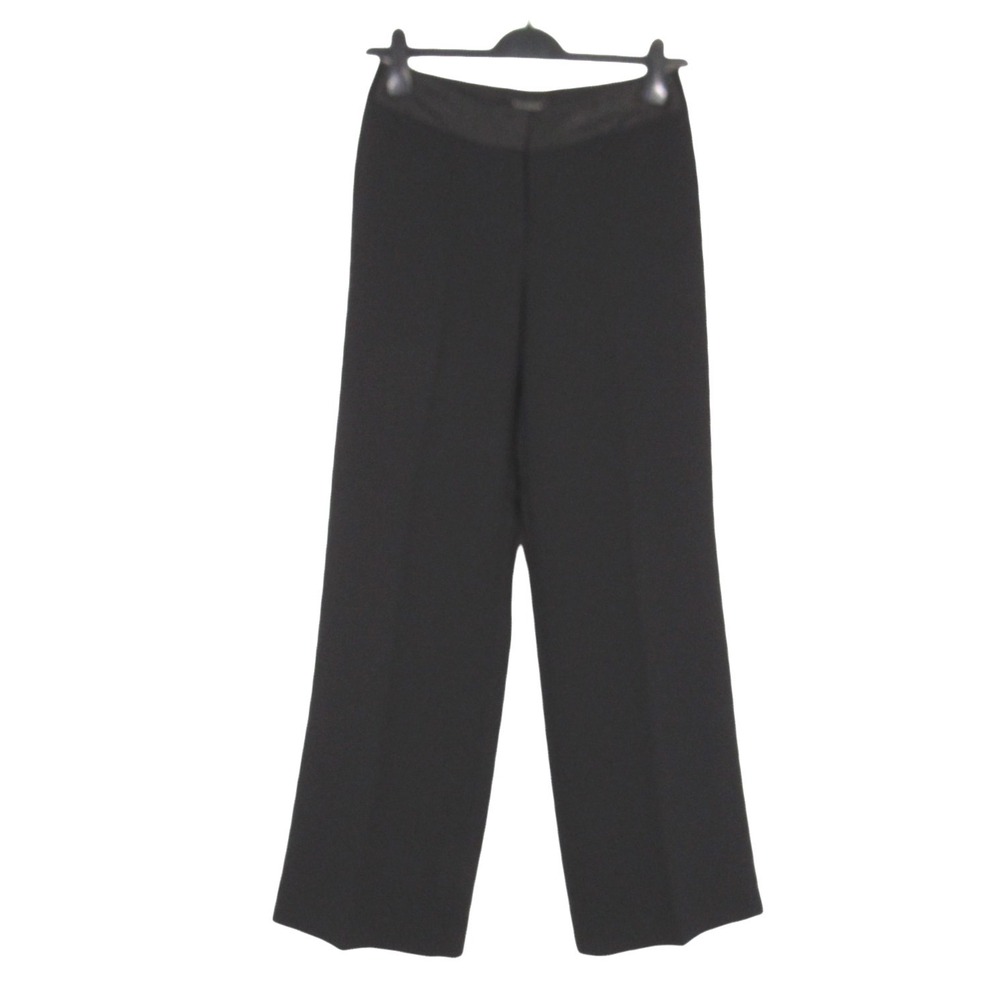 TALBOTS Black HERITAGE PANTS Satin Waistband STRAIGHT LEG Mid-Rise PANTS Sz 4